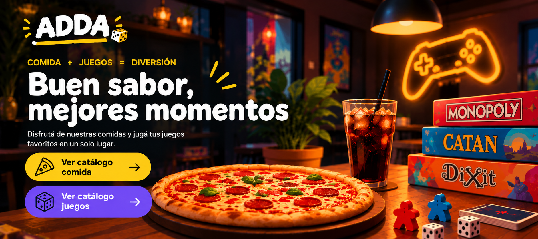 ADDA: comida y juegos de mesa